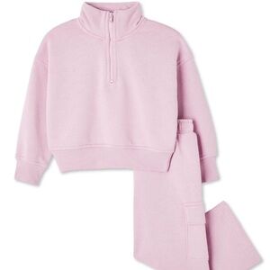 George Light Pink Quarter-Zip Top and Pants Set